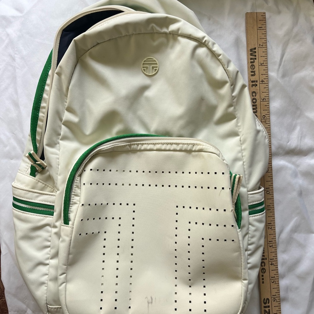 Tory Sport Cream and Green Backpack